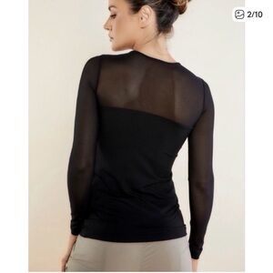 Anatomie Black Long Sleeve Sheer-Back Tee